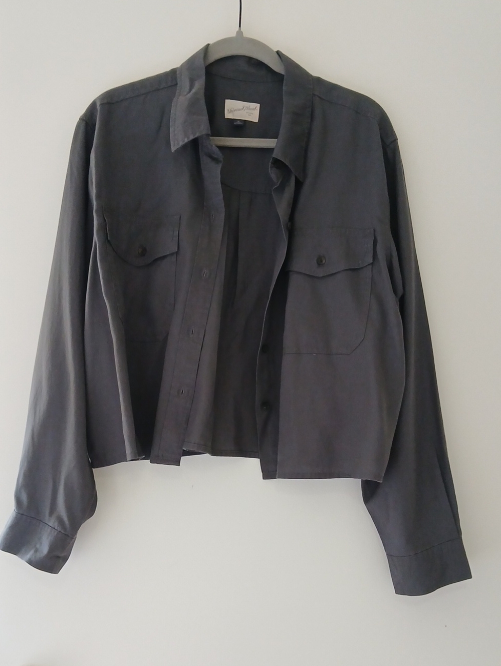 Universal Thread Cropped Utility Jacket in Charcoal Gray Xl Nwot
